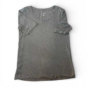 J.Jill Basic Cotton T-Shirt Green Essential Everyday Short Sleeve Tee Top LARGE